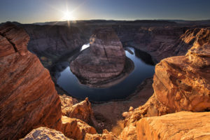 Sunburst at Horseshoe Bend