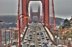 Traffic Over The Golden Gate