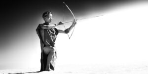 “Bushman” Hunter San Tribe Namibia Kalahari Desert BNW